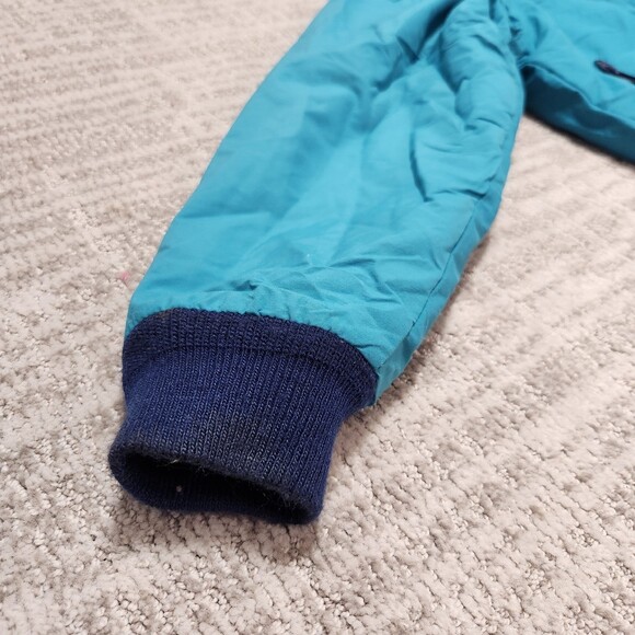 VTG Woolrich women's faux sherpa fleece utility bomber jacket aqua size S - Picture 8 of 11